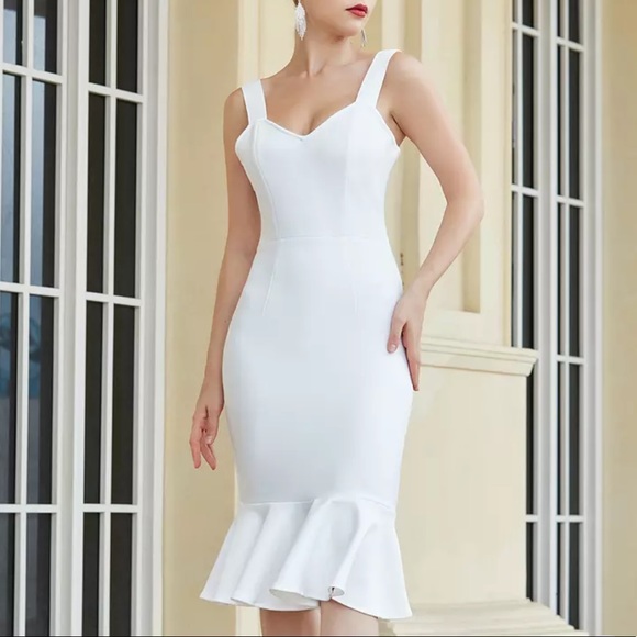 White Bodycon dress. Size M - Picture 3 of 9